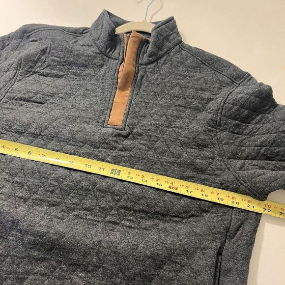 Untuckit Sweatshirt Mens M Gray Quilted 1/4 Zip Pullover Fleece Outdoors Office - Picture 4 of 6